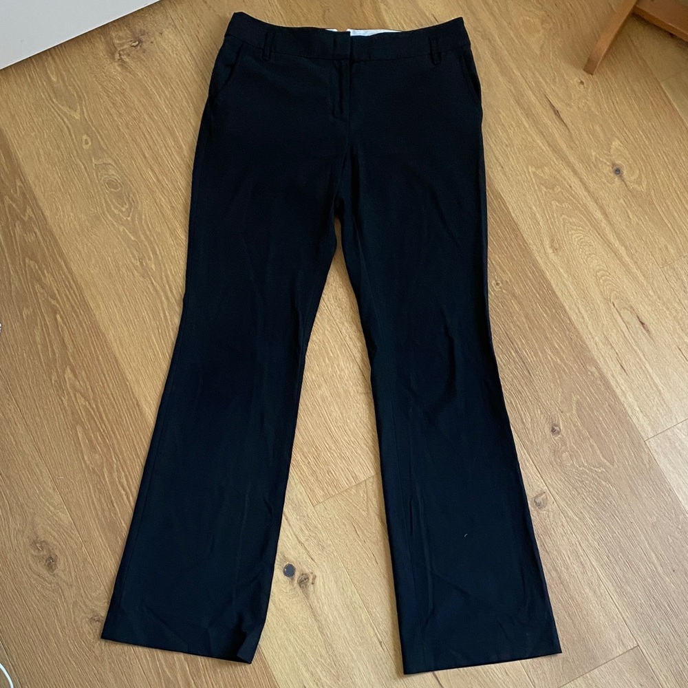 Ann Taylor Black Flared Wide-Leg Jeans